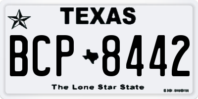 TX license plate BCP8442