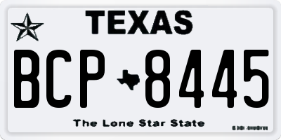 TX license plate BCP8445