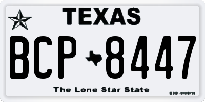 TX license plate BCP8447