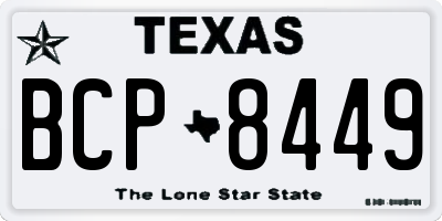 TX license plate BCP8449
