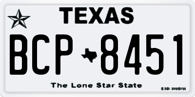 TX license plate BCP8451