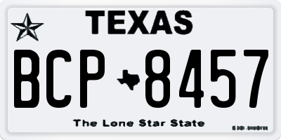 TX license plate BCP8457