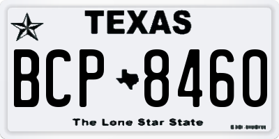 TX license plate BCP8460