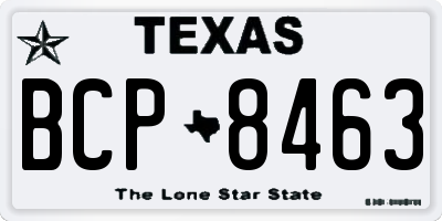 TX license plate BCP8463