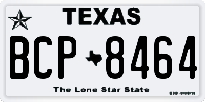 TX license plate BCP8464