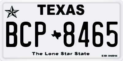 TX license plate BCP8465