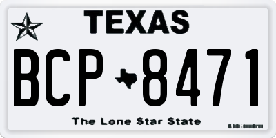 TX license plate BCP8471