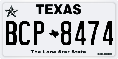 TX license plate BCP8474