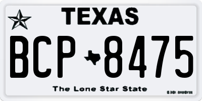 TX license plate BCP8475