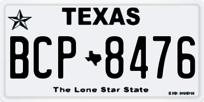 TX license plate BCP8476
