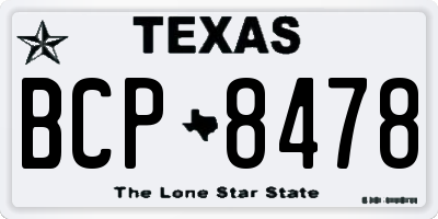 TX license plate BCP8478