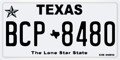 TX license plate BCP8480