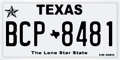 TX license plate BCP8481