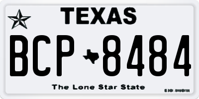 TX license plate BCP8484