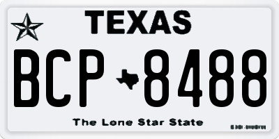 TX license plate BCP8488