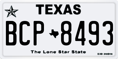 TX license plate BCP8493
