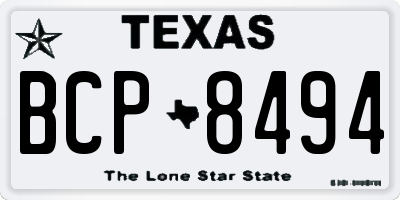 TX license plate BCP8494