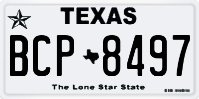TX license plate BCP8497