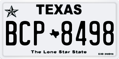 TX license plate BCP8498