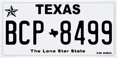 TX license plate BCP8499