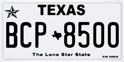 TX license plate BCP8500