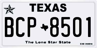TX license plate BCP8501