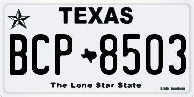 TX license plate BCP8503