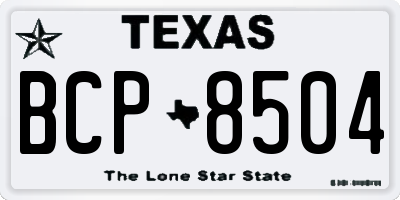 TX license plate BCP8504