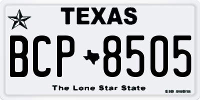 TX license plate BCP8505