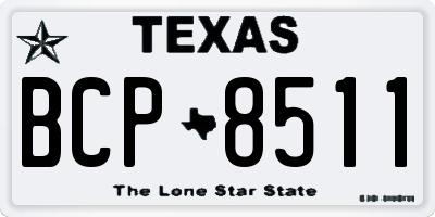TX license plate BCP8511