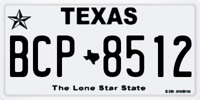 TX license plate BCP8512