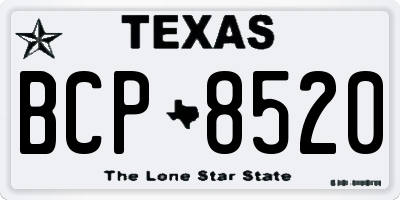 TX license plate BCP8520