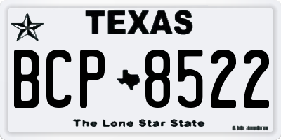 TX license plate BCP8522
