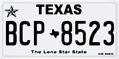 TX license plate BCP8523
