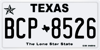 TX license plate BCP8526