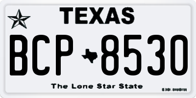 TX license plate BCP8530