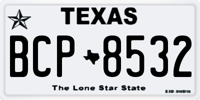 TX license plate BCP8532