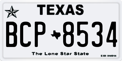 TX license plate BCP8534