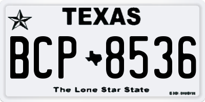 TX license plate BCP8536