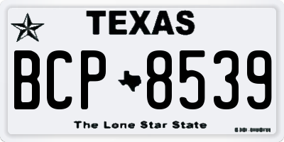TX license plate BCP8539