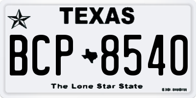 TX license plate BCP8540