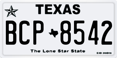 TX license plate BCP8542