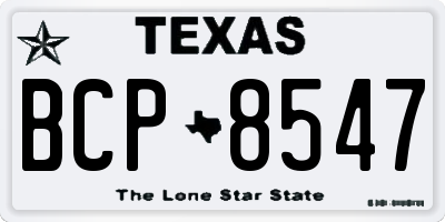 TX license plate BCP8547