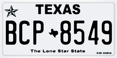 TX license plate BCP8549