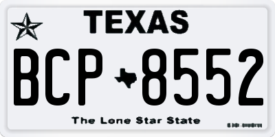 TX license plate BCP8552