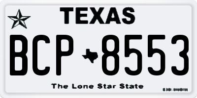 TX license plate BCP8553