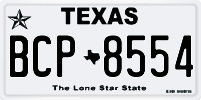 TX license plate BCP8554
