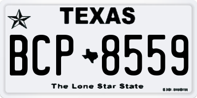 TX license plate BCP8559