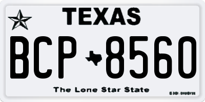 TX license plate BCP8560