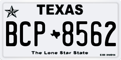 TX license plate BCP8562